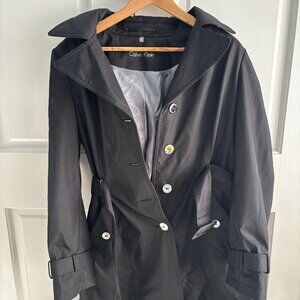 NWT Calvin Klein Black Trench Coat size M (Waterproof)